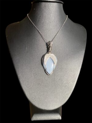 Pendentif Aérélia  Acier inoxydable & Angélite